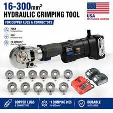 Hydraulic Cable Lug Crimping Tool 70KN 16-300mm² 11 Dies Battery Powered picture