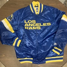 Los Angeles Rams Men’s  (XL) STARTER Varsity Satin Full Snap Bomber Jacket picture