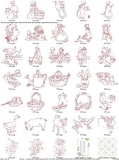 846 REDWORK AND QUILTING OUTLINES Embroidery Machine Design Pattern PES USB picture