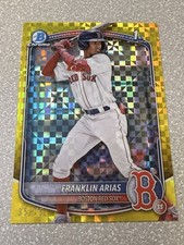 Franklin Arias 2025 Bowman Chrome Prospects Yellow X-Refractor /75 Redsox picture
