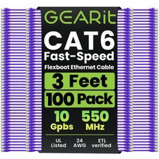 Purple Flexible Soft Boot Cat6 Ethernet Patch Cable by GEARit Purple 3 Feet picture