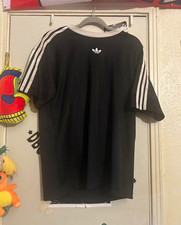 adidas Originals Men's Black 3-Stripes Trefoil Logo Crew Neck T-Shirt Sz S picture