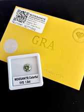GRA Certified Moissanite Brilliant Round 1.0ct Green Peridot VVS1 picture
