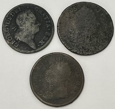 IRELAND 1723 1775 1822 1/2 Penny Half Penny 3 Coins picture
