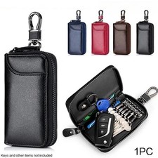 Genuine Leather KeyChain Unisex Key Bag Multifunction Organizer Wallet Holder picture