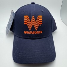 Whataburger FADING Snapback Hat Navy Blue Chino Twill Cap America Mens New picture