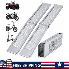 2PCS 76 x 9 inch Folding Loading Ramps For ATV UTV Truck Motorcycle Lawn Mower picture
