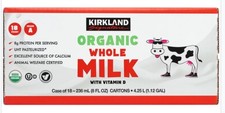 Kirkland Signature Organic Whole Milk, 8 fl oz, 18-count picture