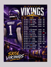 Minnesota Vikings Schedule 2026-27 Season Magnet (5 x 7 inches) High Def picture