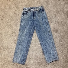 Vintage Lee Acid Wash Jeans Mens 31x34 Made in USA Straight Leg Denim 205-5548 picture