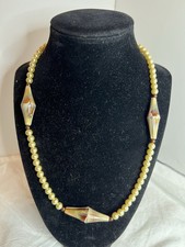 Beautiful Vintage 925 Faux Pearl Necklace 9 Inches Long picture