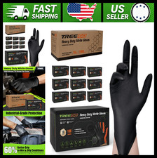 TREEGO Diamond Grip Nitrile Work Gloves, Black, Large, 1000 Count picture