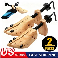 ✅ 2025 One Pair 2-way Wooden Adjustable Shoe Stretcher for Men Women Size 9-13 picture