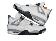Jordan 4 retro white cement Men's Retro Mid Top Basketball Shoes picture
