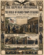 USCT Bureau Black Union Troops Recruitment Newspaper Style Art/880831097 picture