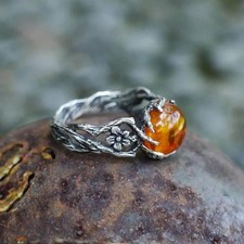 Women’s Vintage Flower Branch Ring Retro Fashion Jewelry picture