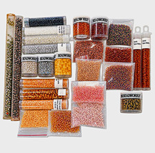 Miyuki Delica & TOHO Japanese Seed Bead Destash Lot –  Orange, Yellow, Rust picture