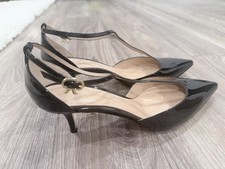 Gianvito Rossi Women’s Black Patent Leather Pointed Toe Strappy Heels EU 39 picture