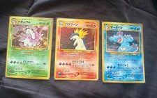 Pokemon Japanese Premium File x3 Meganium Typhlosion Feraligatr TCG OCG Cards picture