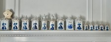 Antique German canister set ~ RARE 14 pc ~ handpainted delft design ~ 1890’s picture