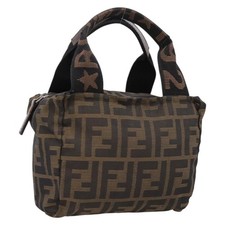 FENDI Zucca Canvas Hand Bag Black Silver Auth ka6752 picture