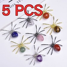 5 Pcs Natural mixed Agate Reiki Gemstone Spider Crystal Quartz Healing Decorate picture