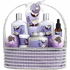 Home Spa Gift Baskets - Lavender Coconut Bath and Body Gift Basket for Women picture