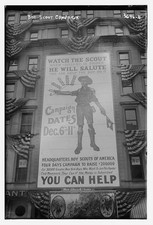 Boy Scout Campaign Poster New York 1920s Fundraising Banner Building Facade picture