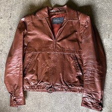 VTG Wilson’s Brown Leather Bomber Flight Jacket Made in Korea Men Worn Patina 40 picture