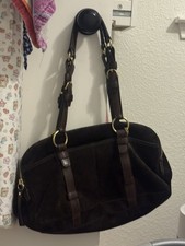 BEAUTIFUL Large Coach Brown Suede Satchel Bag G0893-12692 picture