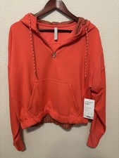 NWT Athleta Ascend Warm Up Hoodie in coral or passionfruit orange Small       EM picture