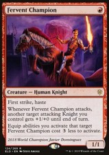 MTG Magic the Gathering Fervent Champion (124/477) Throne of Eldraine LP picture
