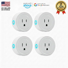 4 Pk SUN HOME Mini Smart Plug WiFi Outlet Works with Alexa Google Home 10A 2.4G picture