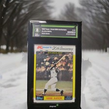 1982 Topps K-Mart MVP #43 Hank Aaron 715th HR Degree Graded 8 M-NM Baseball Card picture