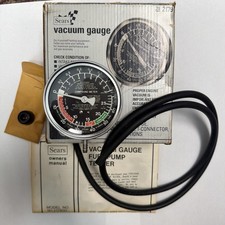 SEARS Vintage Vacuum Gauge 2179 Made in USA Looks Unused w Orig Receipt picture
