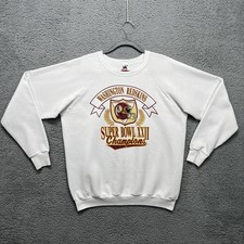 Vintage Washington Redskins Sweatshirt XL White NFL Super Bowl XXII Fruit Loom picture