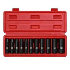 11 Pieces 1/2-Inch Drive Deep Metric Impact Socket Set, 6-Point, 10mm - 24mm picture