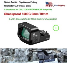 HQ EDC Green Dot Sight 3 MOA & 56 MOA Circle Reticle OWLc for Doctor/Venom Cut picture