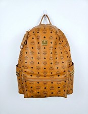 MCM Stark Side Studded Backpack in Visetos Cognac picture