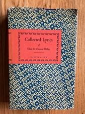 Book: Collected Lyrics of Edna St. Vincent Millay Book 1939 HC, EC Vintage, DJ picture