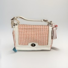 Coach Legacy Caning Romy Crossbody Purse Orange Light Sand 23411 NIB picture