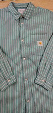 $228 NWT Carhartt WIP Mens XXL Grimsby Stripe Shirt Jac Saguaro Green Canvas NWT picture