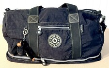 VTG Kipling Black Nylon Expandable Travel Weekender Duffle Bag w/ Monkey Y2K  picture