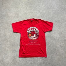 Vintage 90s Arkansas Razorbacks Barnhill South Basketball T-Shirt Red Large picture