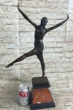 Signed: D.H.Chiparus Bronze art deco girl bronze dancer statue. marble base Nr picture