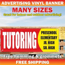 TUTORING Advertising Banner Vinyl Mesh Sign Preschool Elementary Jr High Sr High picture
