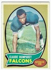 1970 Topps Football Claude Humphrey Atl Falcons #156 VG-EX (See Description) picture