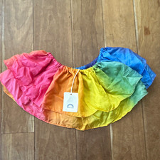 Sarah's Silks Unisex Kids One Size Rainbow Layered Silk Skirt Elastic Waist picture