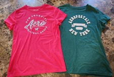 2 Aeropostale Aero T-shirts Womens Large NWOT Red & Green picture