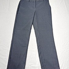 Theory Women's Trecca 2 Ankle Dress Pants Shadow Jacquard Sz 0 Made in USA picture